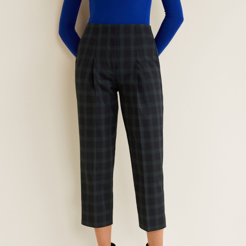 Mango plaid check tartan suit trousers
